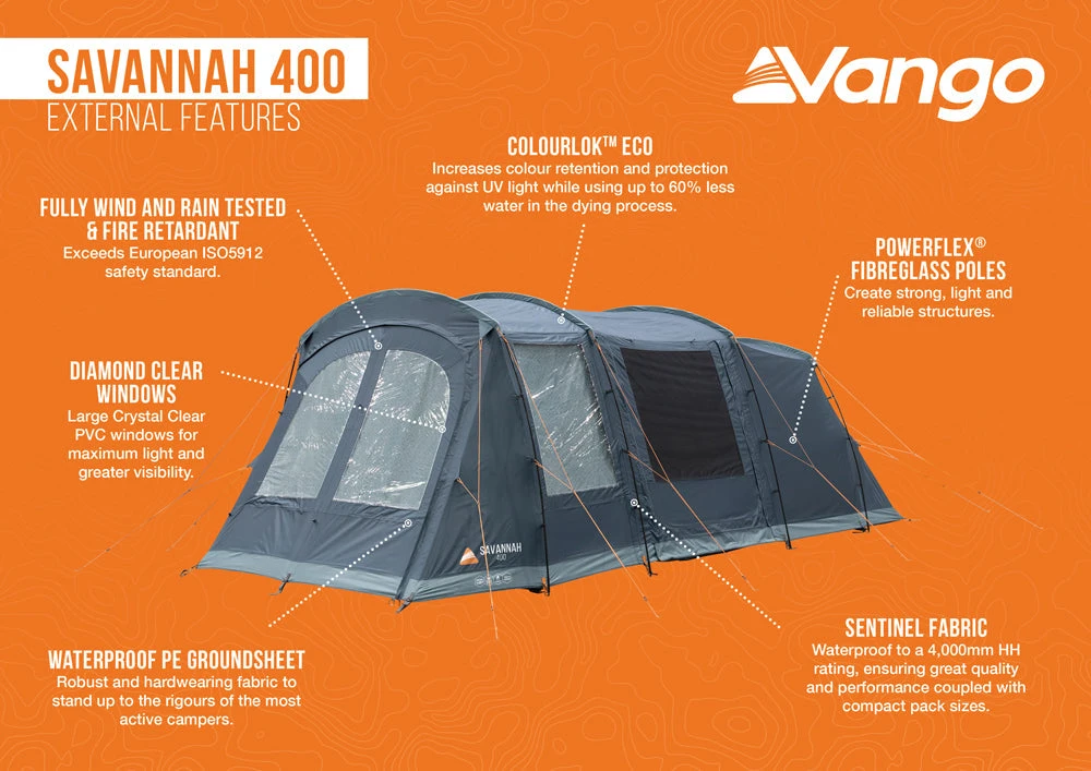 Vango Savannah 400 Tent Package With Footprint 2025 10 Vango Savannah 400 Tent Package With Footprint 2025 - Image 10