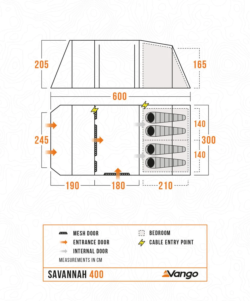 Vango Savannah 400 Tent Package With Footprint 2025 9 Vango Savannah 400 Tent Package With Footprint 2025 - Image 9