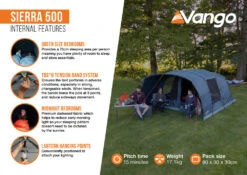 Vango Sierra 500 Poled Tent 22 Vango Sierra 500 Poled Tent -Outdoor Tent Shop Sierra 500 Infographic2 LowRes
