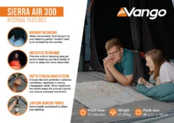 Vango Sierra Air 300 Tent -Outdoor Tent Shop Sierra Air 300 Infographic2 LowRes