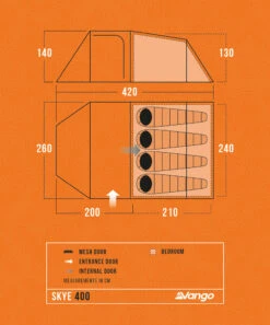 Vango Skye 400 Tent 2025 10 Vango Skye 400 Tent 2025 -Outdoor Tent Shop Skye400Floorplan LowRes