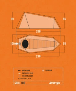 Vango Soul 100 Tent Deep Blue 2025 -Outdoor Tent Shop Soul100Floorplan LowRes