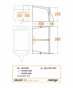 Vango Sunlight Air ProShield - Awning / Canopy For Caravans & Motorhomes -Outdoor Tent Shop SunlightAir ElementsProShieldFloorplan2 LowRes