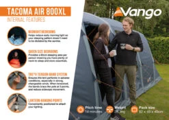 Vango Tacoma Air 800XL Tent - 2025 -Outdoor Tent Shop Tacoma Air 800XL Infographic2 LowRes small