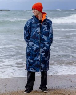 Dryrobe Advance Long Sleeve Blue Camo Orange -Outdoor Tent Shop male adult advance bluecamoorange 6 1