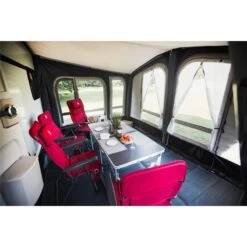 Vango Riviera Air Awning 390 Elements TC Package With Free Tall Annex Elements TC - Riviera, Caravan Awning Side Canopy And CP225 - Breathable Fitted Carpet - Riviera 390 -Outdoor Tent Shop riviera air 390 elements tc 5